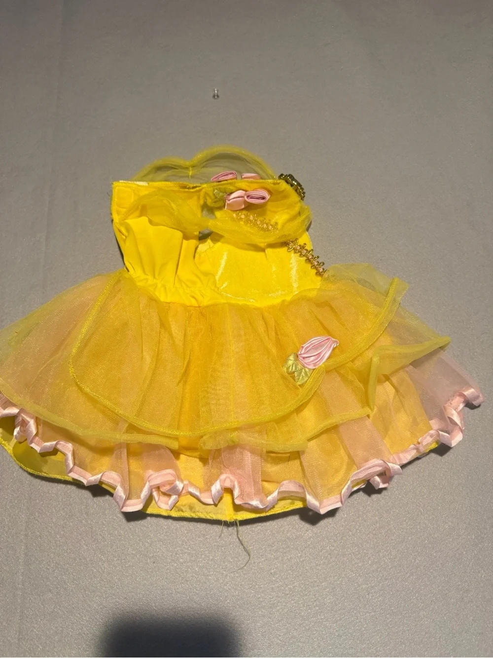Disney Yellow Tulle Princess Costume with Pink Accents